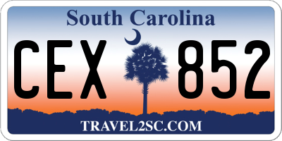 SC license plate CEX852