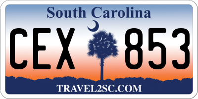 SC license plate CEX853