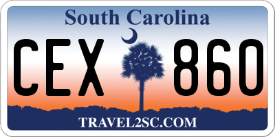 SC license plate CEX860