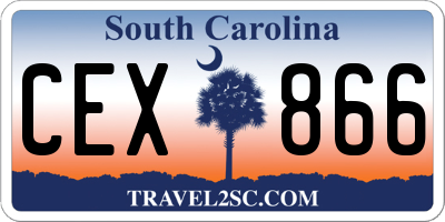 SC license plate CEX866