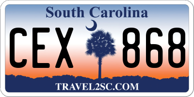 SC license plate CEX868