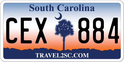 SC license plate CEX884