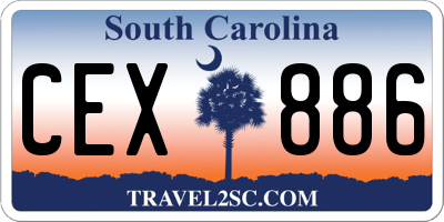 SC license plate CEX886