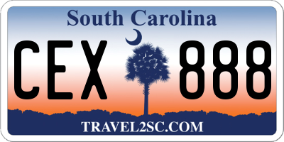 SC license plate CEX888