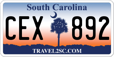 SC license plate CEX892