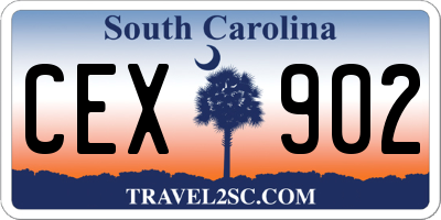 SC license plate CEX902