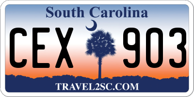 SC license plate CEX903