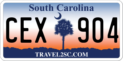 SC license plate CEX904