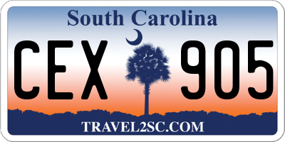 SC license plate CEX905