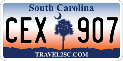 SC license plate CEX907