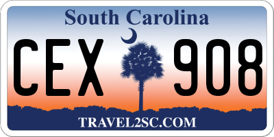 SC license plate CEX908