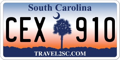 SC license plate CEX910