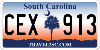 SC license plate CEX913