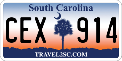 SC license plate CEX914