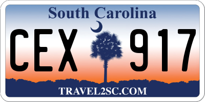 SC license plate CEX917