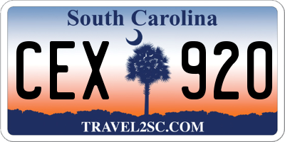 SC license plate CEX920