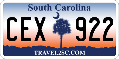 SC license plate CEX922