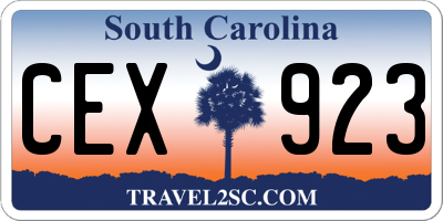 SC license plate CEX923