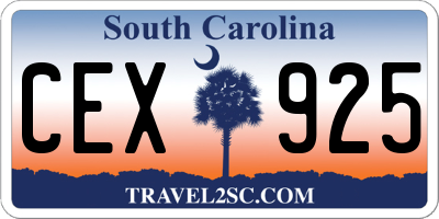 SC license plate CEX925