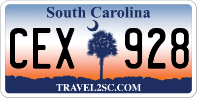 SC license plate CEX928
