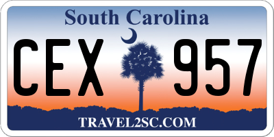SC license plate CEX957