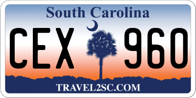 SC license plate CEX960