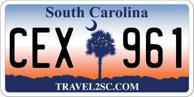 SC license plate CEX961