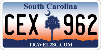 SC license plate CEX962