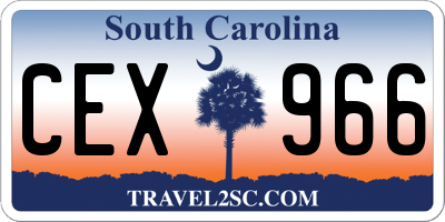 SC license plate CEX966