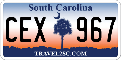 SC license plate CEX967