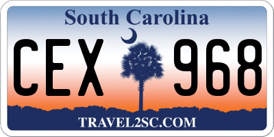 SC license plate CEX968