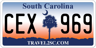 SC license plate CEX969