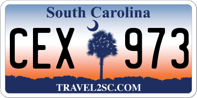 SC license plate CEX973