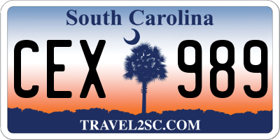 SC license plate CEX989