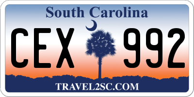 SC license plate CEX992