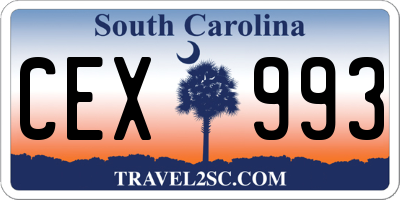 SC license plate CEX993