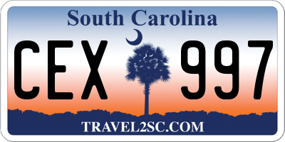 SC license plate CEX997