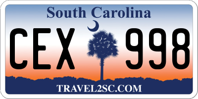 SC license plate CEX998