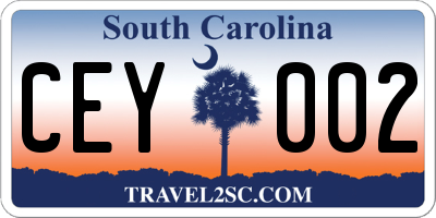 SC license plate CEY002