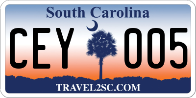 SC license plate CEY005