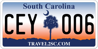 SC license plate CEY006