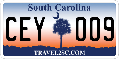 SC license plate CEY009