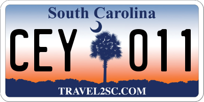 SC license plate CEY011