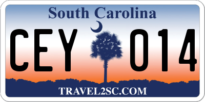 SC license plate CEY014
