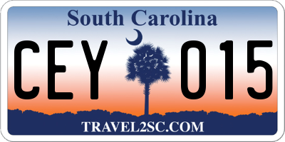 SC license plate CEY015