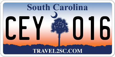 SC license plate CEY016