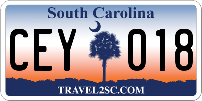 SC license plate CEY018