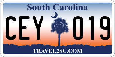SC license plate CEY019