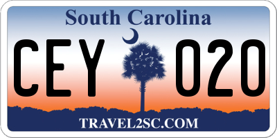 SC license plate CEY020