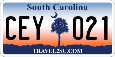 SC license plate CEY021